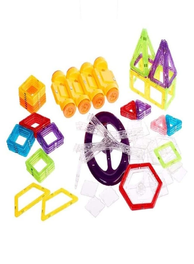 RAHU 86 Pcs Mag-Magic DIY Magnetic Designer Construction Set Model and Building Toy Plastic Blocks Educational Toys for Kids Mag - Magic Creativity Theme Brain Training 3D Stacking - Image 2